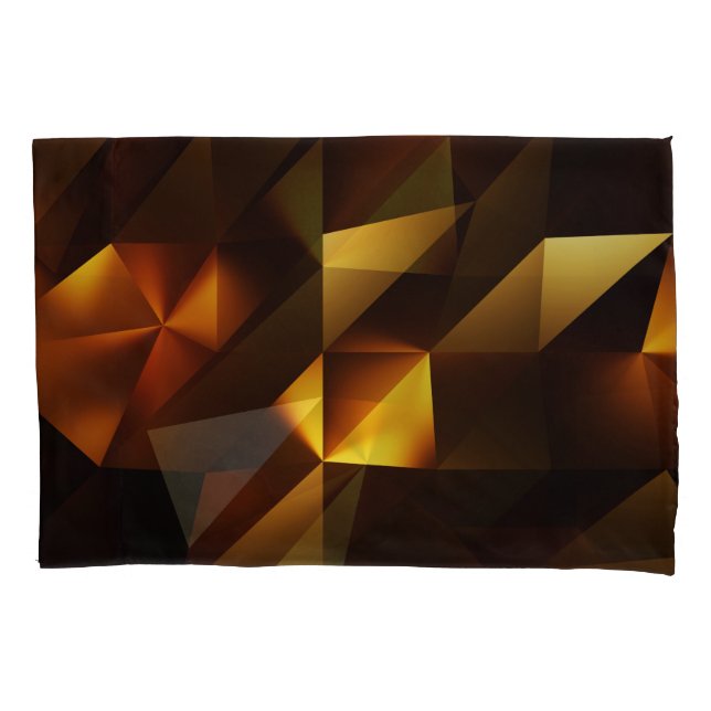 Goldpolygon: 3D Abstrakt Rendering Kissenbezug (Vorderseite)