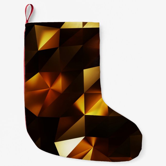 Goldpolygon: 3D Abstrakt Rendering Kleiner Weihnachtsstrumpf (Vorderseite)