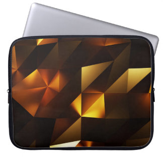 Goldpolygon: 3D Abstrakt Rendering Laptopschutzhülle