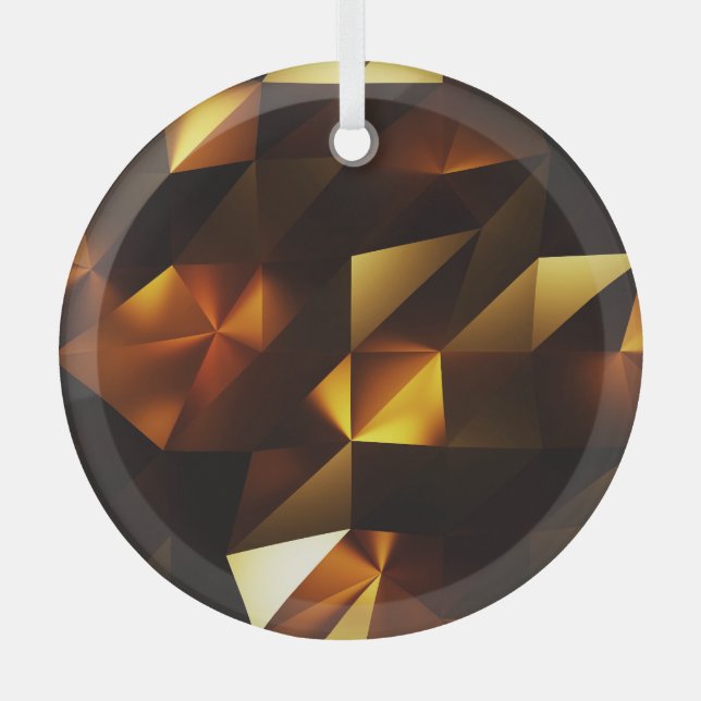 Goldpolygon: 3D Abstrakt Rendering Ornament Aus Glas (Vorderseite)