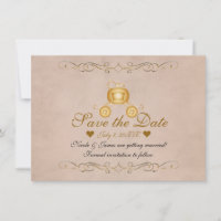 Goldprinzessin Ainderella Carriage Save the Date
