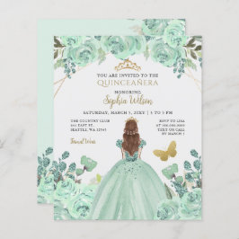 Goldprinzessin Quinceañera Einladung