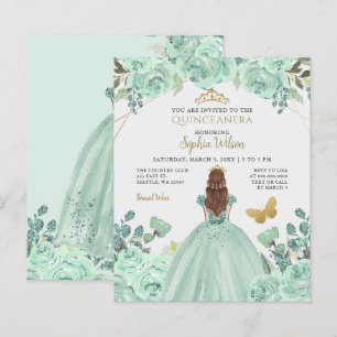 Goldprinzessin Quinceañera Einladung