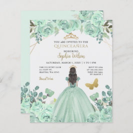 Goldprinzessin Quinceañera Einladung