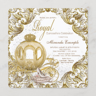 Goldprinzessin Quinceañera Einladung
