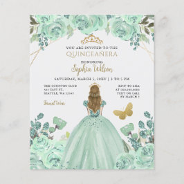 Goldprinzessin Quinceañera Einladung