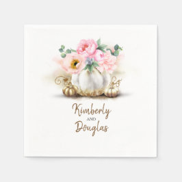 Goldpumpen und rosa Blume Rustikaler Fall Serviette