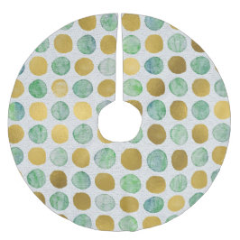 Goldpunktmuster Polyester Weihnachtsbaumdecke