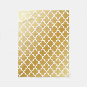 GoldQuatrefoil Muster Fleecedecke