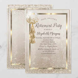 Goldrahmen-Ballon, Glass Confetti-Ruhestand Einladung