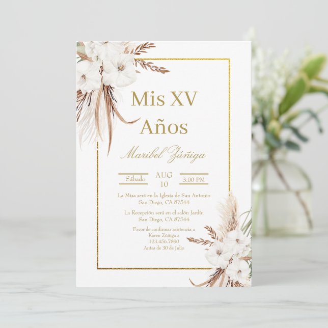 Goldrahmen - Einladung (Stehend Vorderseite)