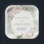 Goldrahmen-Eukalyptus-Hochzeit in Chic Blush Rose Pappteller<br><div class="desc">Erleben Sie das bezaubernde Elegant Greenery Foliage Imitats Gold Paper Plate - eine unglaubliche Ergänzung zu jeder Hochzeitsfeier! Dieser Teller besticht durch sein kompaktes Design aus üppiger Vegetation und goldenen Imitaten und besticht durch Eleganz und Charme. Ideal, um Ihren besonderen Tag mit einer Touch von Eleganz zu bereichern, werden diese...</div>