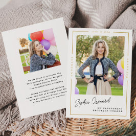 Goldrahmen-Foto-Abschluss-Karte für den Schulabsch