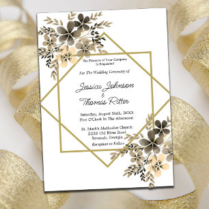 Goldrahmen-Herbstfarben - Einladung zum Hochzeitsf