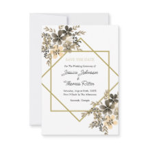 Goldrahmen-Herbstfarben Save the Date floral