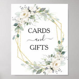 Goldrahmen-Hochzeitskarten und Geschenke-Zeichen Poster