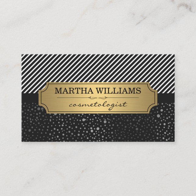 Goldrahmen mit Metallsteinen und Streifen Visitenkarte (Vorderseite)