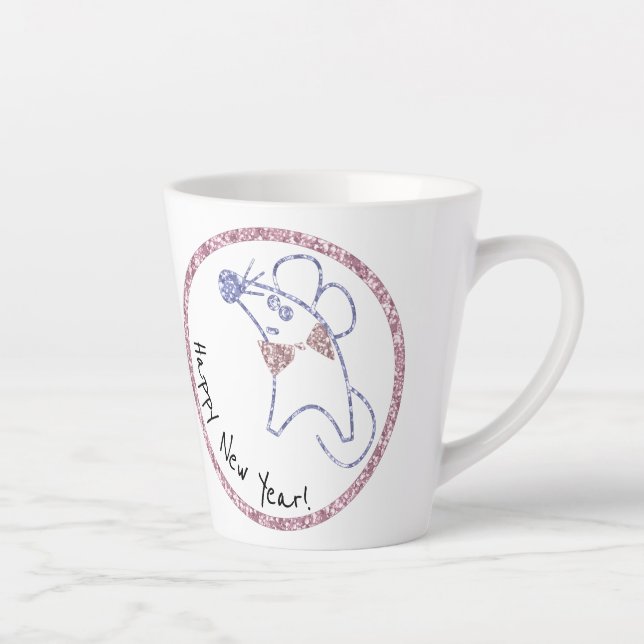 Goldrahmen , neues Jahr , Weihnachten Milchtasse (Rechts)