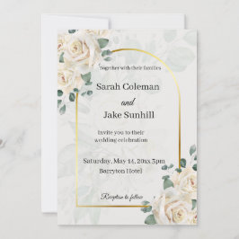 Goldrahmen-Rosen-Hochzeitseinladung Einladung