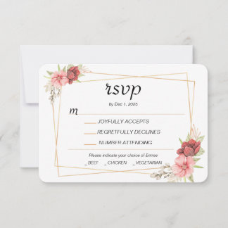 Goldrahmen-RSVP-Karte RSVP Karte