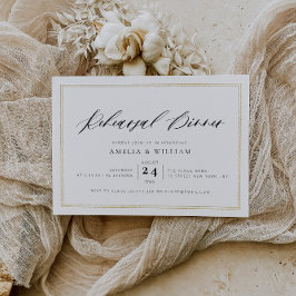 Goldrahmen Schwarze Schrift Probe Abendessen Einladung