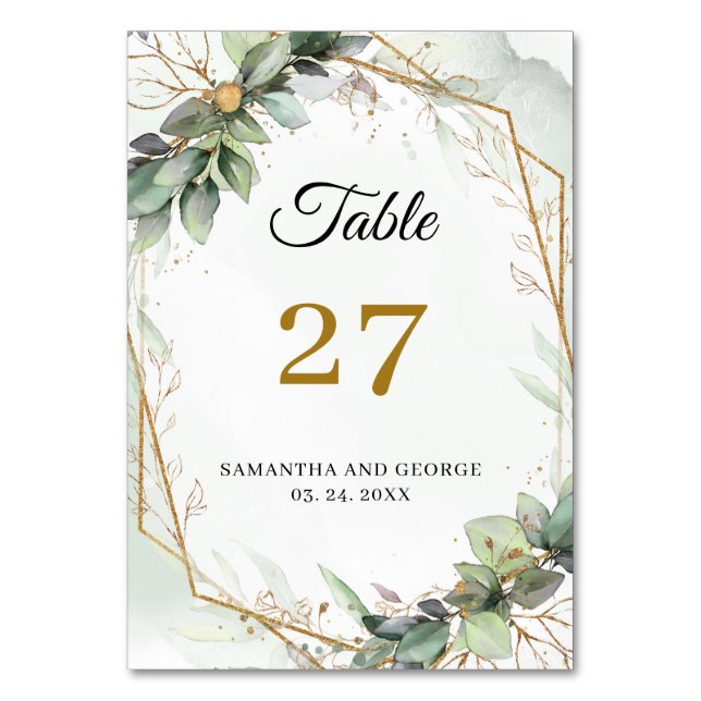 Goldrahmen Tischnummer (Vorderseite)