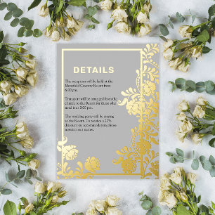 Goldrahmen und Details zu Gilded Beauty Wedding Folie Einladungspostkarte