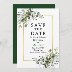 Goldrahmen Wasserfarbe Botanische Vegetation Elega Save The Date