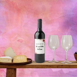 Goldrahmen Wasserfarbene Blume Weinetiketten Weinetikett