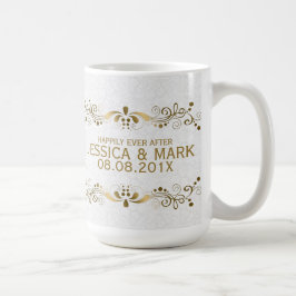 Goldrainage mit weißen Damasken Tasse