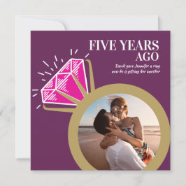 Goldrand 2 Foto zum 5. Mal pink Einladung