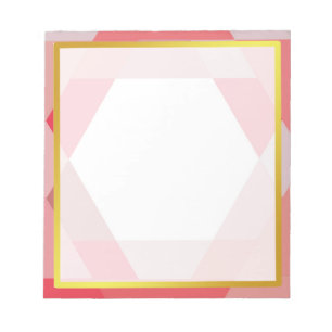 Goldrand Rosa Polygon Foto Autograph Notizblock