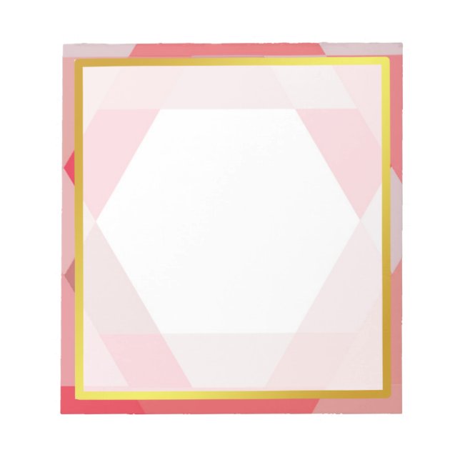 Goldrand Rosa Polygon Foto Autograph Notizblock (Vorderseite)