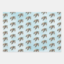 Goldrausch-Meeresschildkröte Geschenkpapier Set