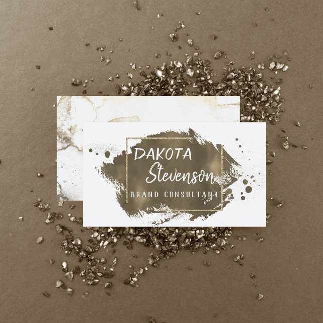 Goldrausch | Moderner Spritzer Chic Visitenkarte (Von Creator hochgeladen)