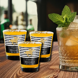 Goldrausch Schwarz-weiße Streifen Geburtstag Schnapsglas