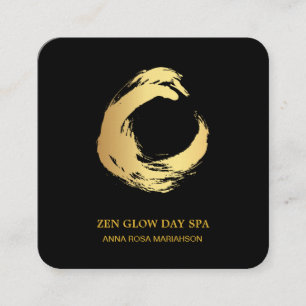 *~* Goldrausch Zen Meditation Yoga Reiki Abstrakt Quadratische Visitenkarte