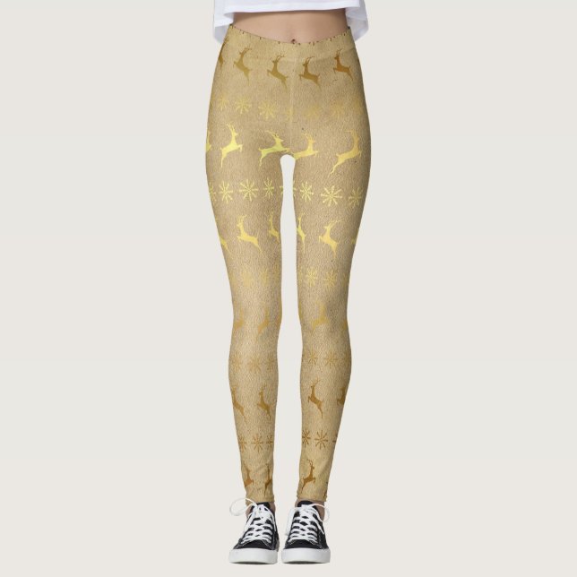 Goldren und Schneeflocke-Leggings Leggings (Vorderseite)