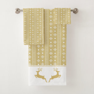 Goldrennordic-Muster Badhandtuch Set