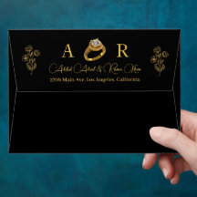 Goldrings Black Wedding Verlobung Initials