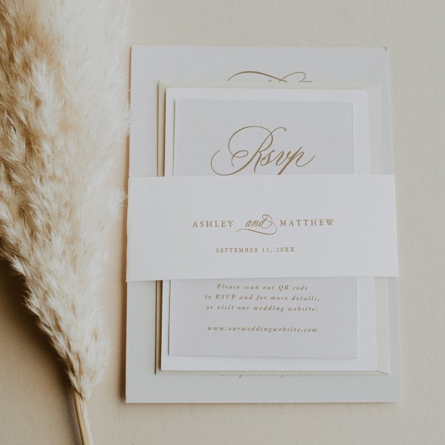 Goldromantische Hochzeit Einladungsbanderole (Von Creator hochgeladen)