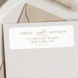 Goldromantische Wirble Kalligraphie-Rücksendeadres