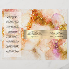 goldrosa Aquarellfolie Imitat Broschüre