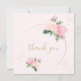 Goldrosa Bläserromantische Hochzeit Dankeskarte