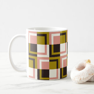 Goldrosa Schokolade Elfenbein Kariert Kaffeetasse
