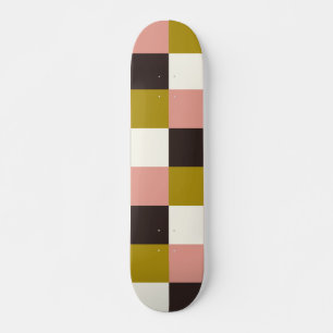 Goldrosa Schokolade Elfenbein Kariert Skateboard
