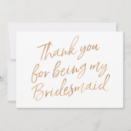 GoldRose "danken Ihnen für Sein Brautjungfer " Dankeskarte