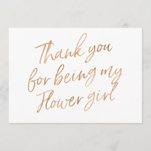 GoldRose "danken Ihnen für Sein mein Blumenmädchen Dankeskarte