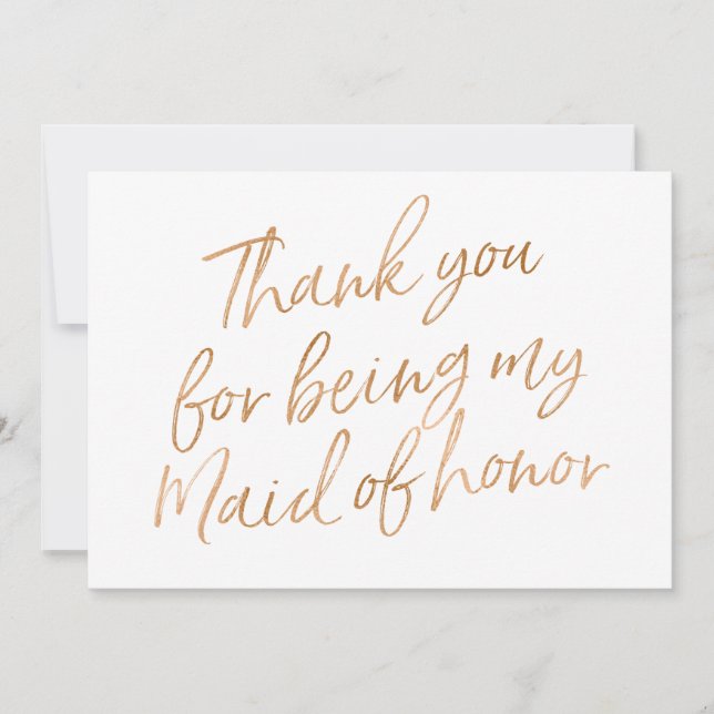 GoldRose "danken Ihnen für Sein meine Trauzeugin " Dankeskarte (Vorderseite)