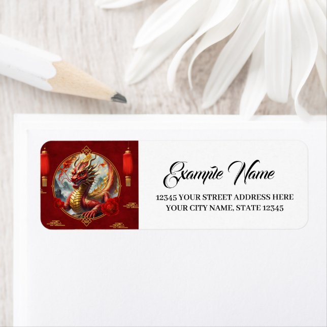 Goldrot chinesischer Drache wünschen Ihnen ein glü (Insitu)